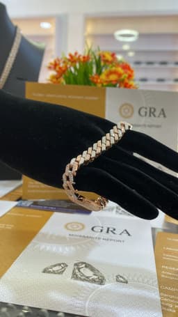 Two Tone Rosegold VVS Moissanite Diamond Cuban Bracelet