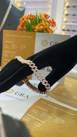 Two Tone Rosegold VVS Moissanite Diamond Cuban Bracelet